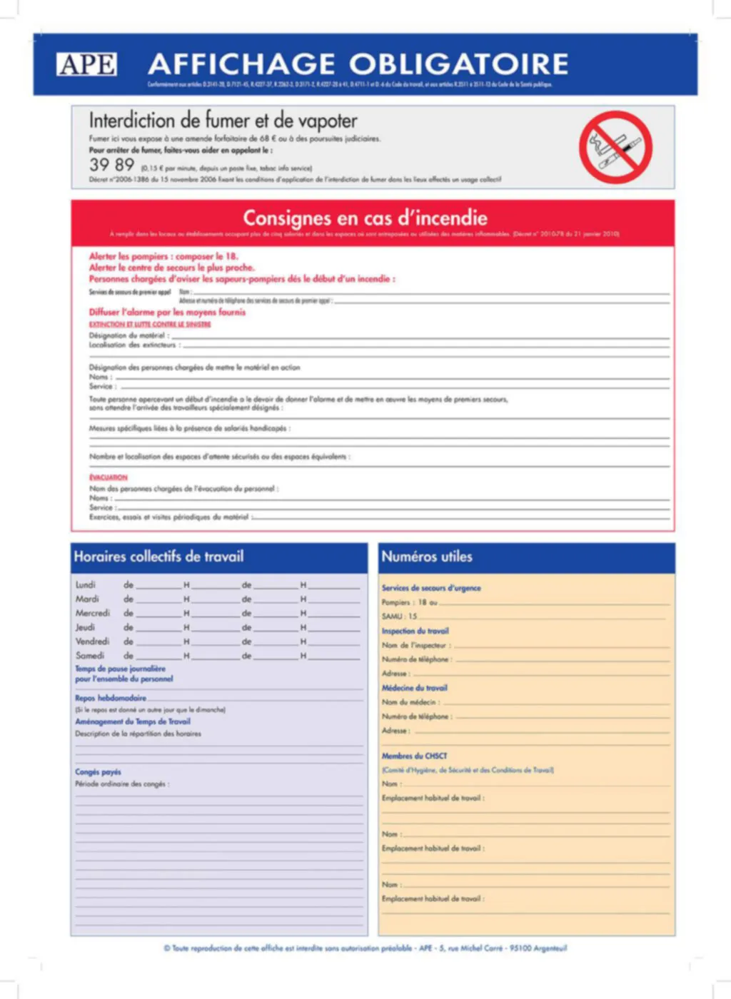 ape affichage obligatoire